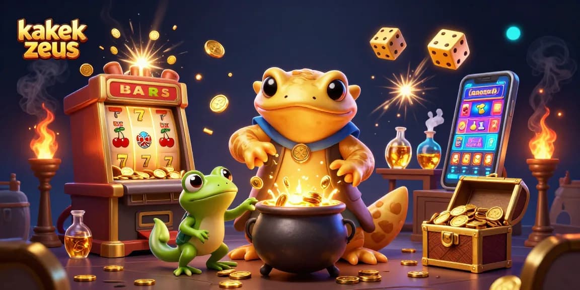 Engage with kakek zeus as the golden alchemist celebrates a jackpot explosion in this vibrant casino scene.