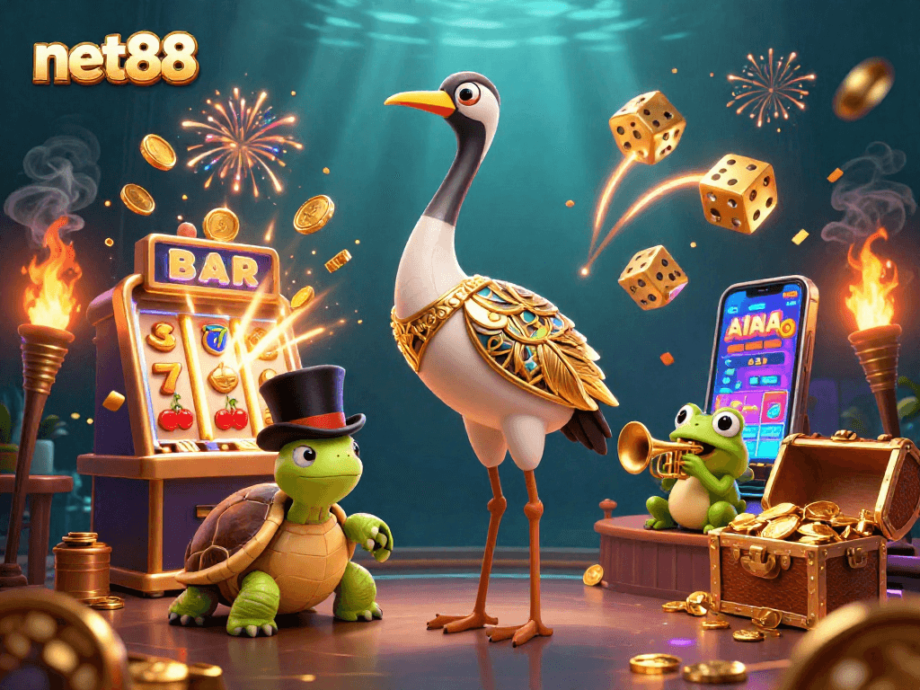 Players enjoy thrilling games and big wins at net88's exciting 3D casino scene.