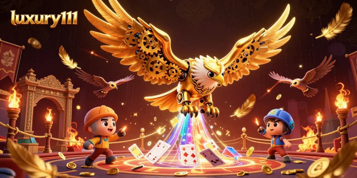 Engage in thrilling gameplay with luxury111 featuring a golden eagle and holographic elements.