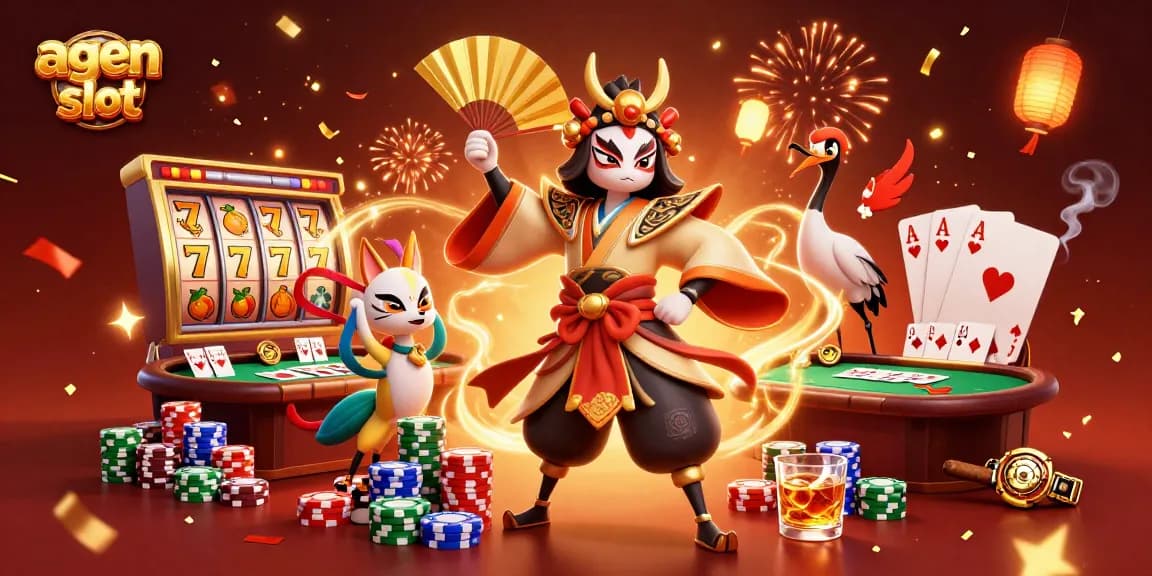 Menangkan jackpot di agen slot dengan ilustrasi kabuki dan permainan slot memikat!