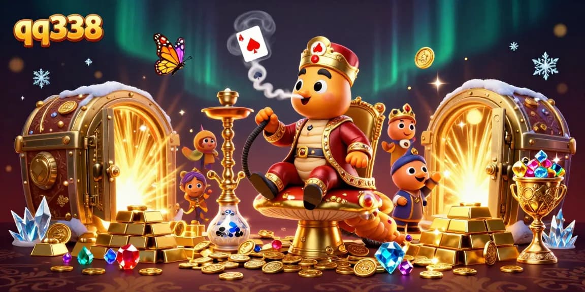 Experience thrilling gameplay with qq338's vibrant poker-themed illustration featuring dynamic characters and rich details.
