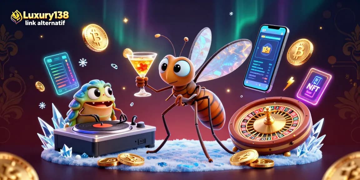 Experience the thrill of Luxury138 link alternatif with vibrant casino elements and engaging characters.