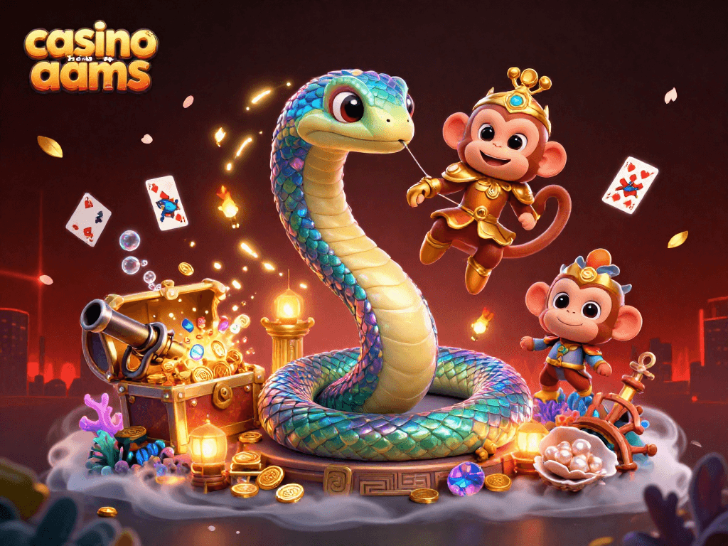 Gioca al casino non AAMS con una scena vivace di creature mitiche e giochi d'azzardo.