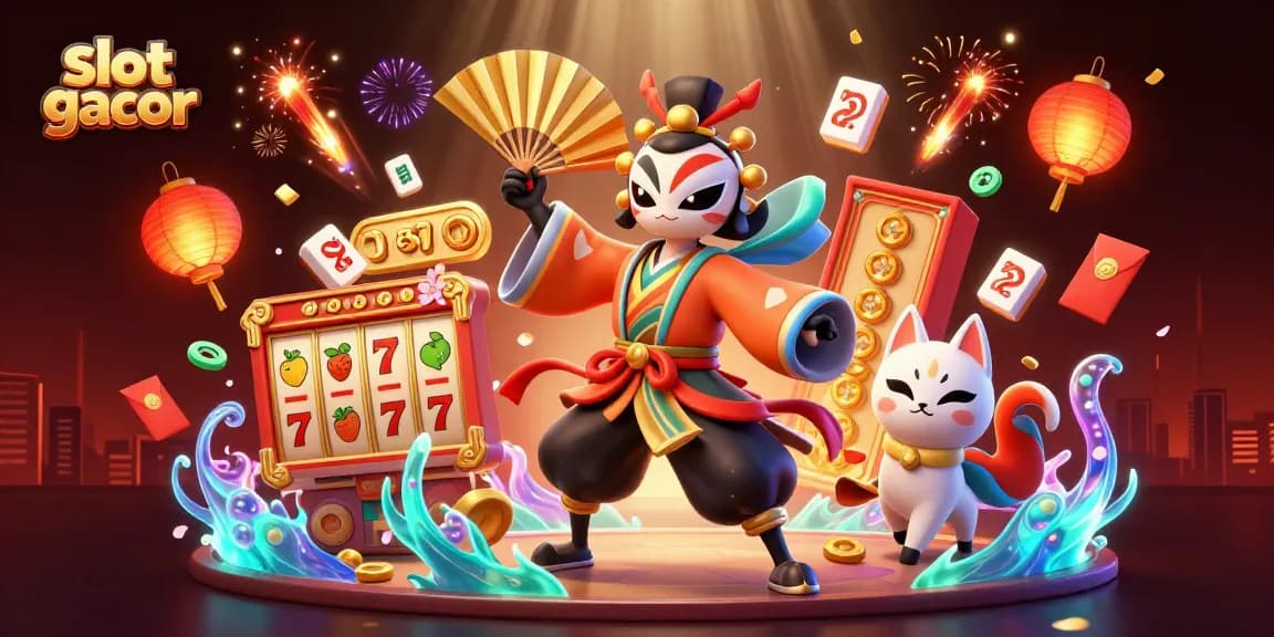 Experience thrilling slot gacor action with vibrant characters amidst festive symbols and jackpots.