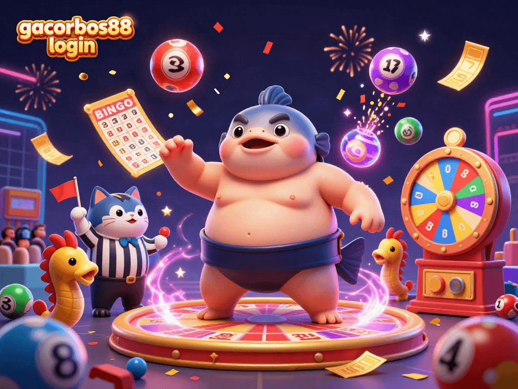 Experience the thrill of gacorbos88 login in this vibrant underwater casino scene with animated characters and dynamic game elements.