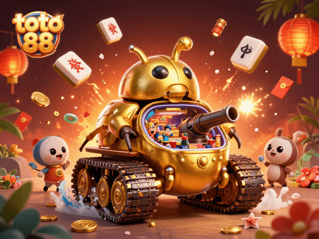 Experience thrilling wins with the toto 88 game's energetic casino atmosphere, featuring golden beetle tank and vibrant symbols.