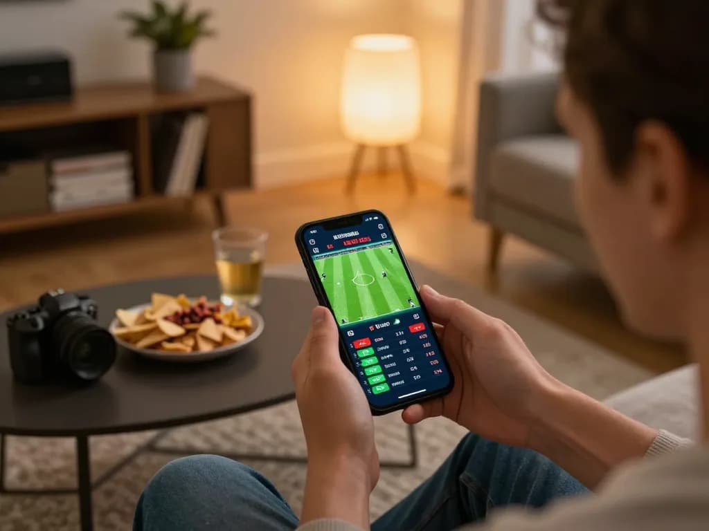 Engaging moment of online betting on gtatogel, depicting dynamic mobile gambling scene with lively atmosphere