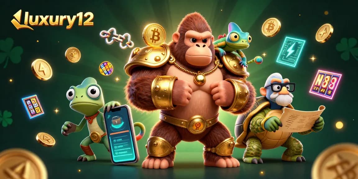 Experience luxury12 at the casino with vibrant slot reels and dynamic 3D characters