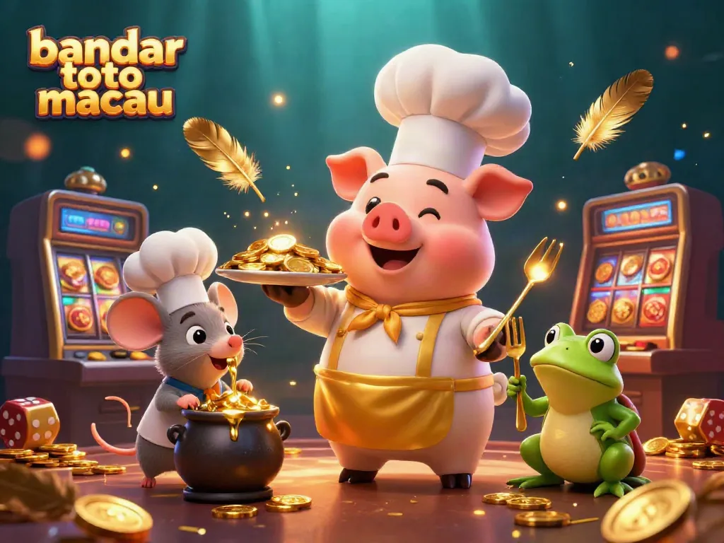 Menghasilkan kesenangan di bandar toto macau dengan chef babi yang menyajikan koin emas