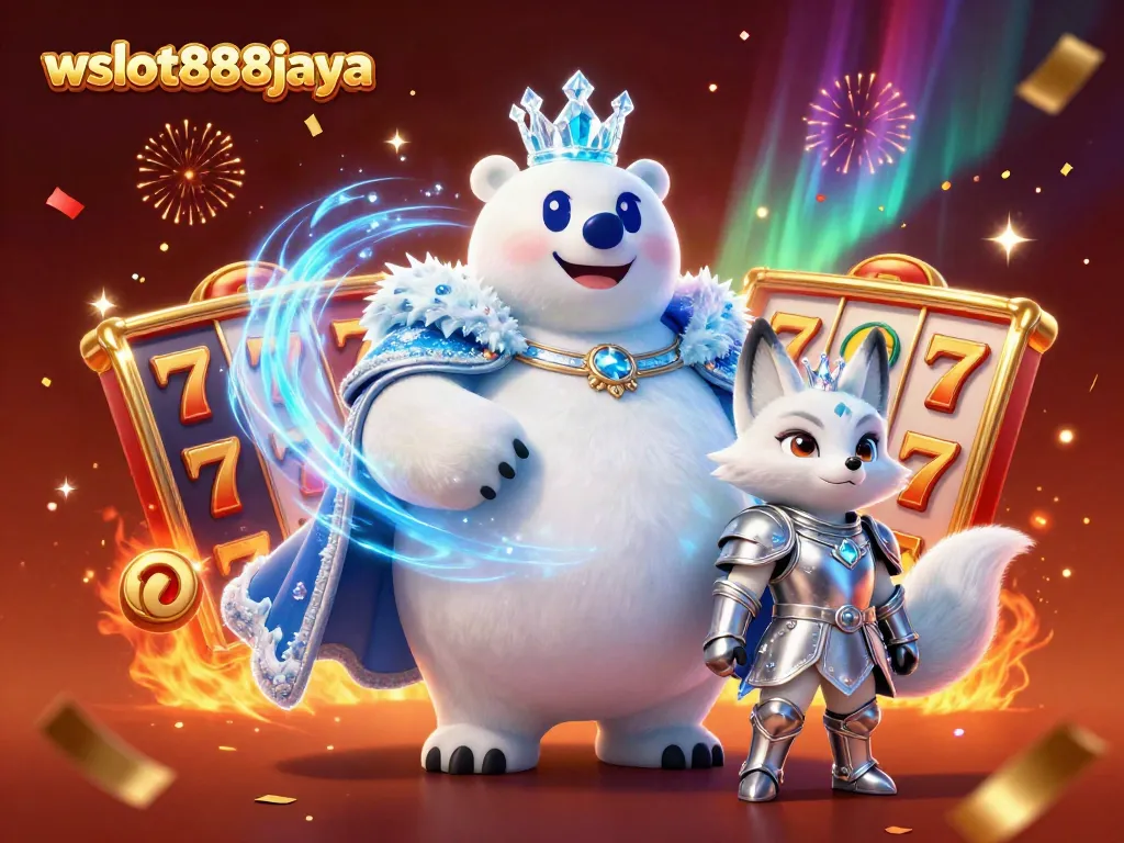 Memenangkan jackpot dengan wslot888jaya, ilustrasi kasino yang meriah dan penuh energi.