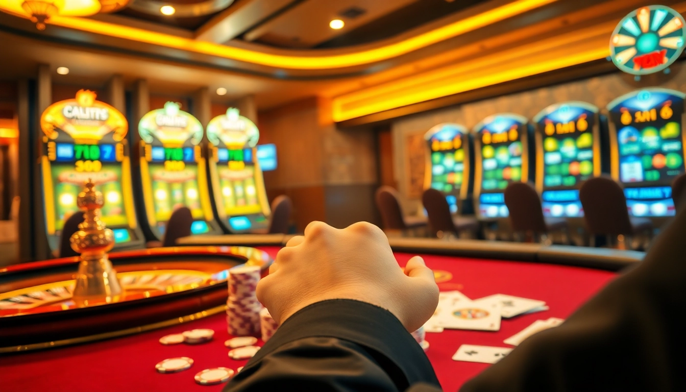 Engaging casino experience with poker chips and cards, highlighting https://789win.associates/ excitement.