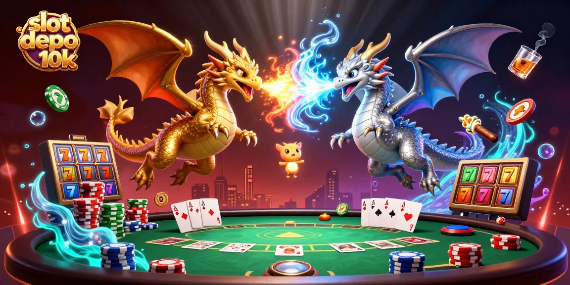 Experience thrilling gameplay with slot depo 10k showcased in a colorful 3D casino scene.