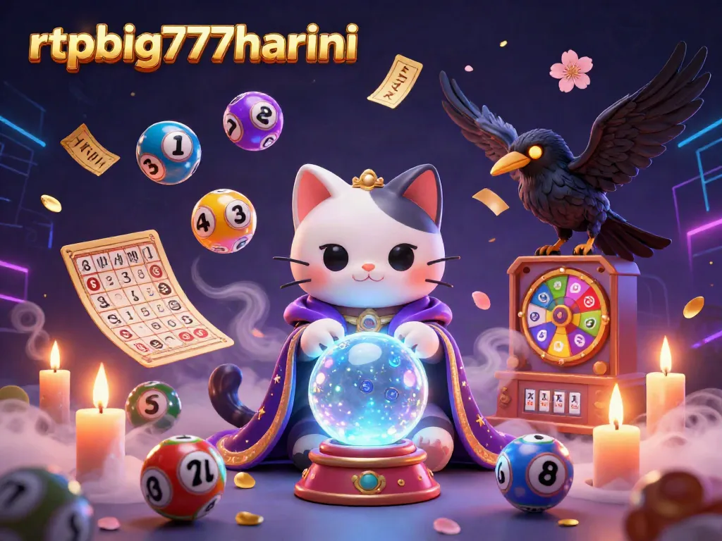 Experience winning moments with rtpbig777hariini in this vibrant lottery-themed 3D illustration.
