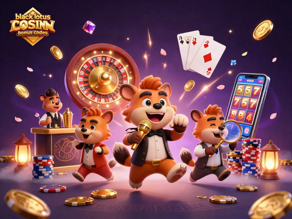 Experience the excitement of black lotus casino bonus codes with lively hyenas in a lavish casino setting.