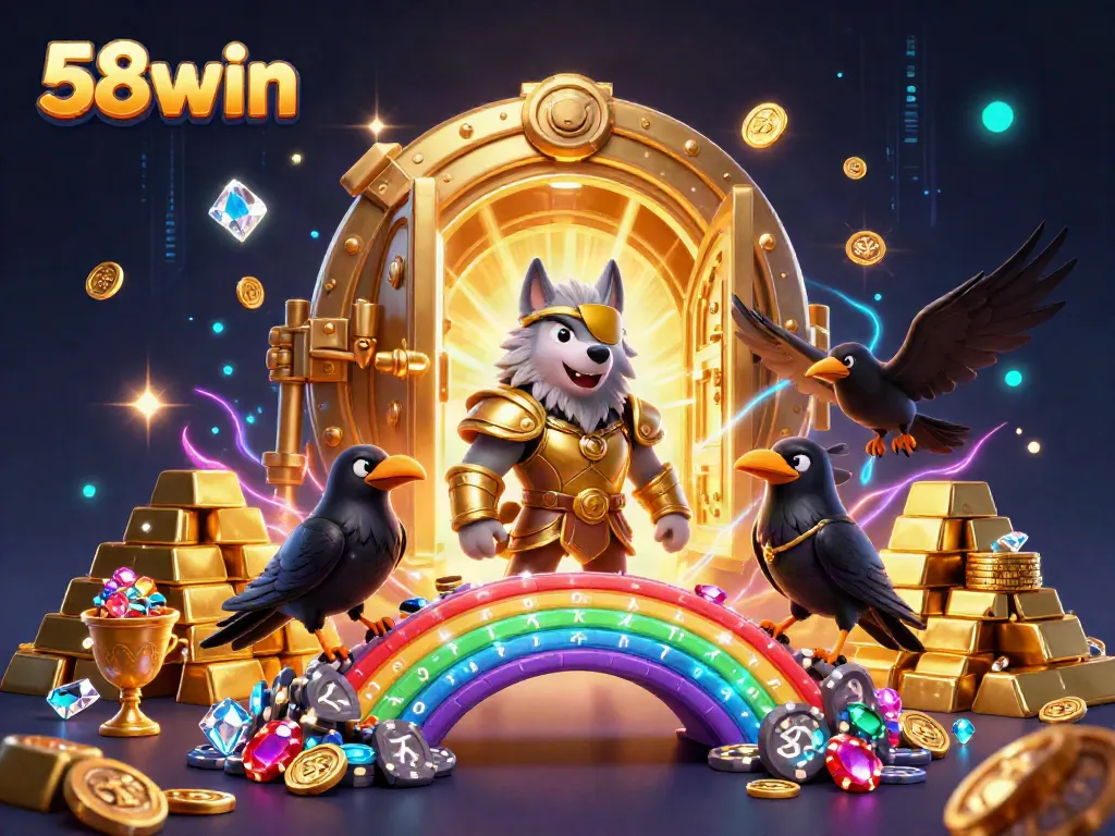 Experience the thrill of gaming with Odin and his ravens in a vibrant 58win casino world.