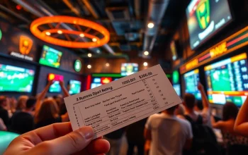 Engaged fans celebrating Sports Betting in a lively sports bar environment with dynamic screens.