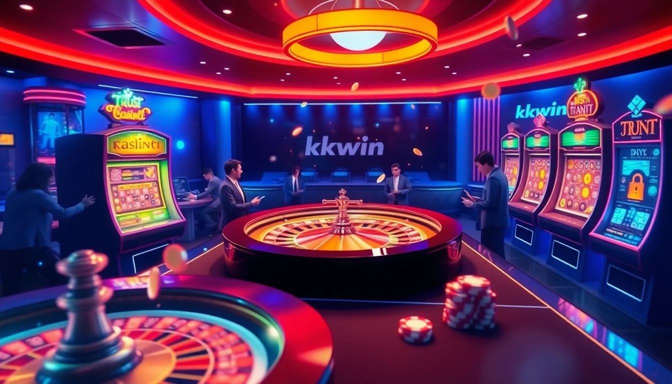 KKWIN's vibrant online casino scene highlighting exciting games and secure betting atmosphere.