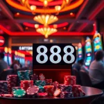 Experience thrill with slot88 as players engage with vibrant slot machines and poker chips.