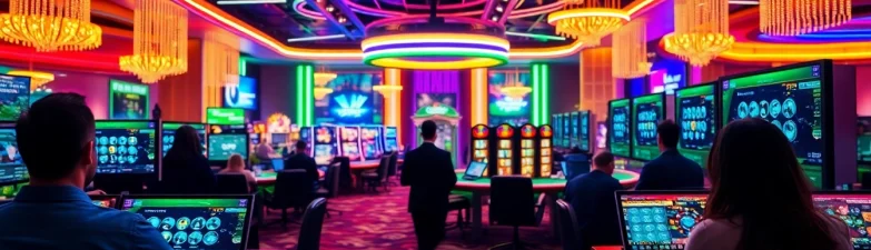 에볼루션 카지노 환경에서 활발히 게임하는 사람들의 모습