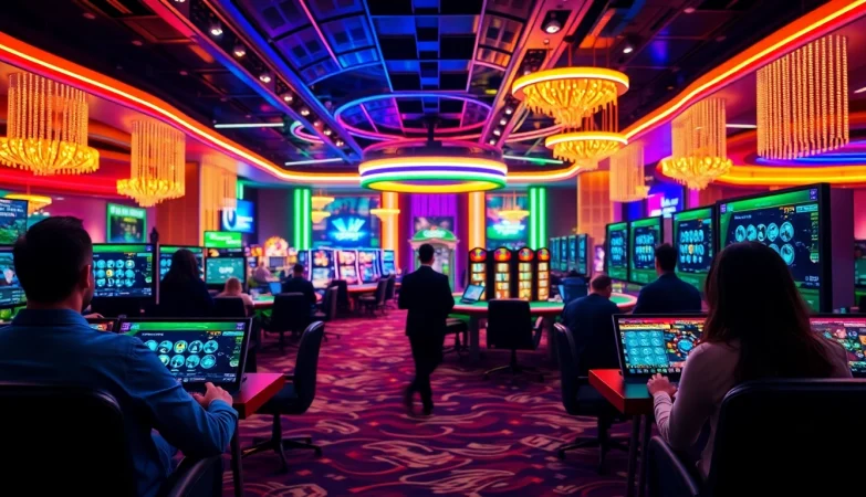 에볼루션 카지노 환경에서 활발히 게임하는 사람들의 모습