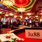 Experience the thrill of gambling at lu88 casino with vibrant poker chips and betting slips.