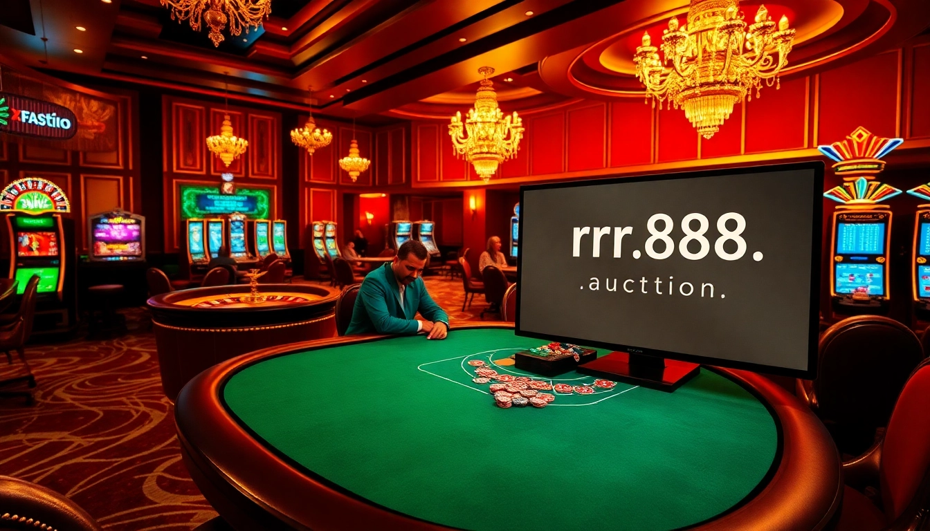 Engage in exciting gameplay at RR88.auction's casino tables, featuring poker, roulette, and slots.