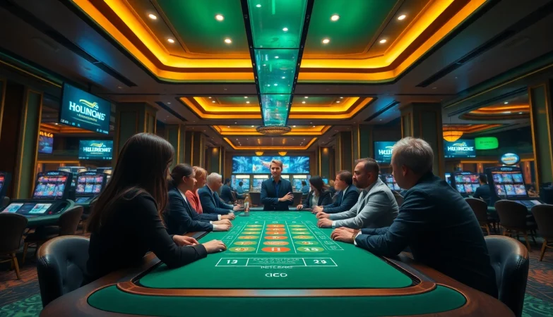 에볼루션 카드 게임 중인 플레이어와 스타일리시한 딜러의 생동감 넘치는 모습