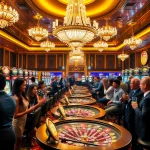 Engaging players enjoying slot777 machines in a luxurious casino atmosphere.