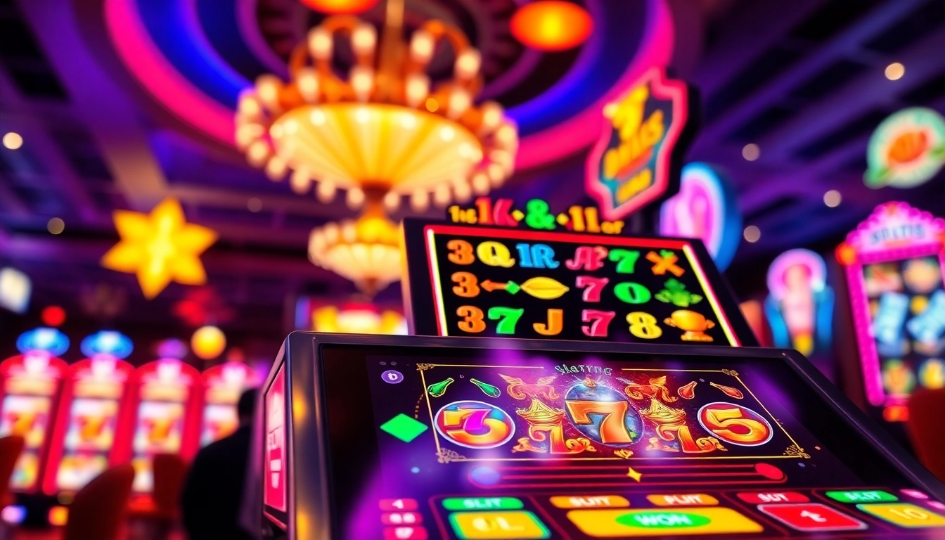 Engaging platform game slot terpercaya offering vibrant graphics in a lively casino setting.