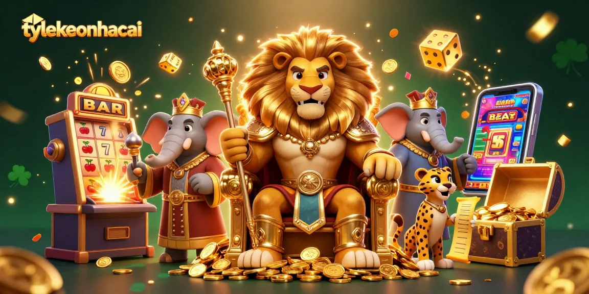 Experience remarkable winnings with tylekeonhacai in this vibrant casino-themed 3D illustration.
