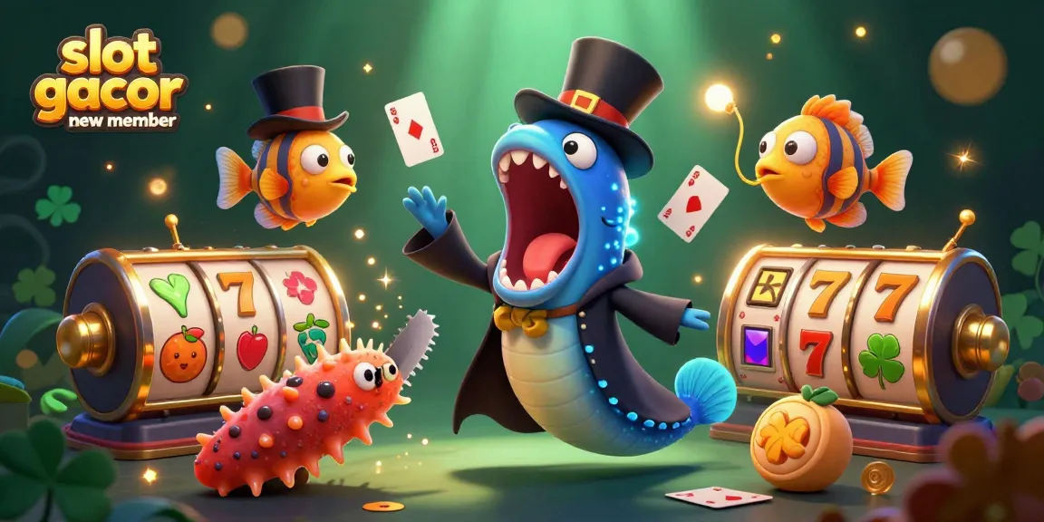 Experience the excitement of slot gacor new member promotions with vibrant casino elements and whimsical characters.